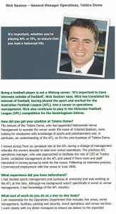 Nick Sautner - General Manager Operations Telstra Dome   